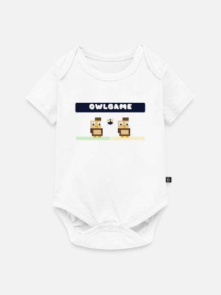OwlGame Owl Duo Pixel - Baby Premium Kurzarmbody - Weiß