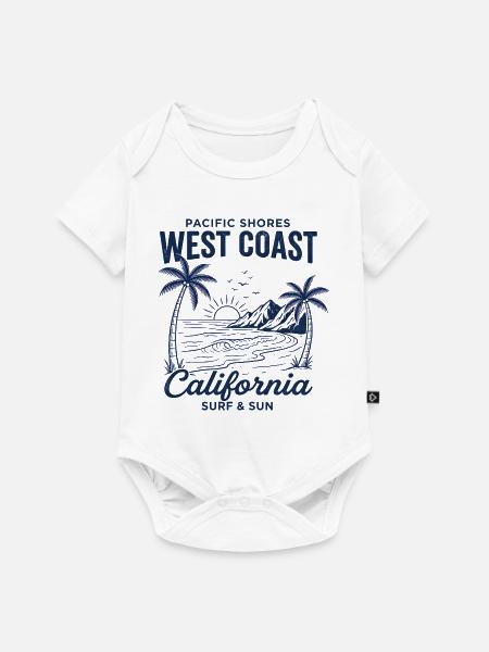 West Coast California Surf Vintage - Baby Premium Kurzarmbody - Weiß
