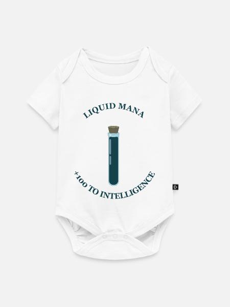 Flüssiges Mana – +100 Intelligenz - Baby Premium Kurzarmbody - Weiß
