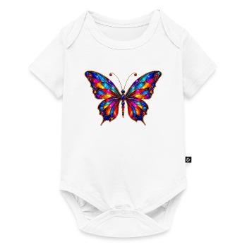 Colorful Stained Glass Butterfly - Baby Premium short-sleeve bodysuit - white - Front
