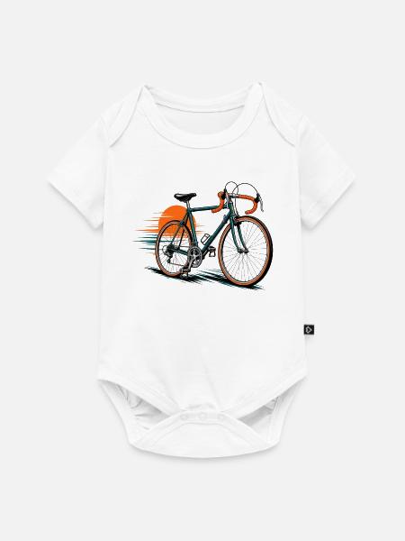 Fahrrad-Icon mit sonnigem Hintergrund - Baby Premium Kurzarmbody - Weiß