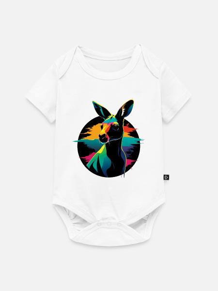 Känguru-Porträt - Baby Premium Kurzarmbody - Weiß