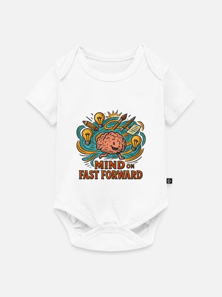 GedankenTurbo Vorwärts - Baby Premium Kurzarmbody - Weiß