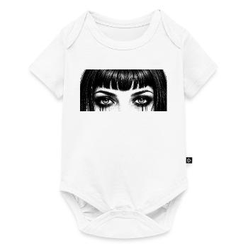 Conception en forme de goutte aux yeux noirs et blancs - Body à manches courtes Premium Bébé - blanc - Devant