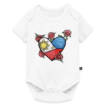 Heart of the Philippine Flag with Roses - Baby Premium short-sleeve bodysuit - white - Front