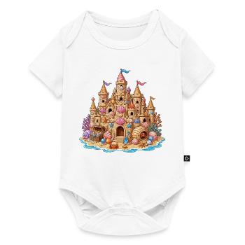 Coquillages de château de sable côtiers - Body à manches courtes Premium Bébé - blanc - Devant