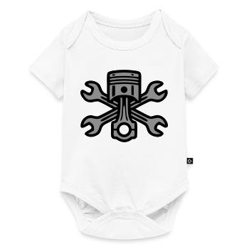 Logo de clé à vis à piston - Body à manches courtes Premium Bébé - blanc - Devant