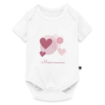 MAMAN. FÊTE DES MÈRES. COEUR. FÊTE. MERCI - Body à manches courtes Premium Bébé - blanc - Devant