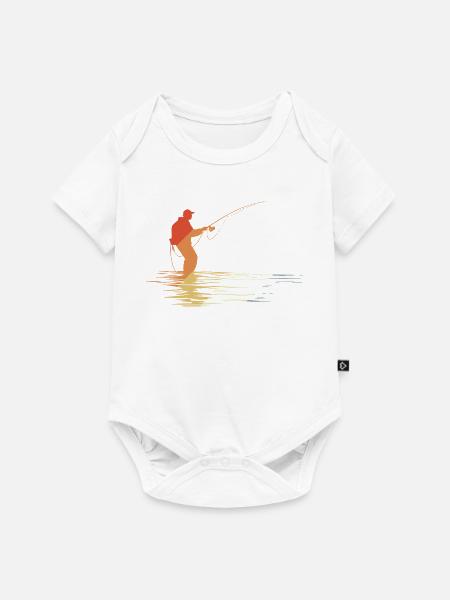 Fischer Skizze Retro Style - Baby Premium Kurzarmbody - Weiß