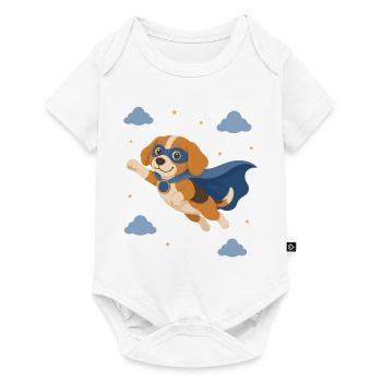 Beagle superhero with cape - Baby Premium short-sleeve bodysuit - white - Front