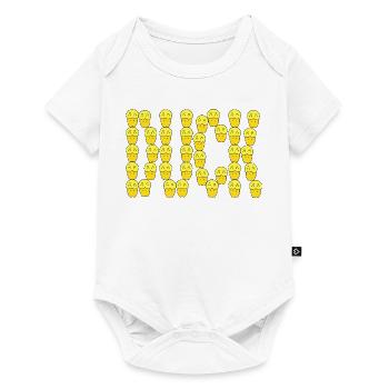Typographie du canard mignon - Body à manches courtes Premium Bébé - blanc - Devant