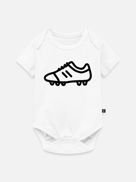 Fußballschuhe - Baby Premium Kurzarmbody - Weiß