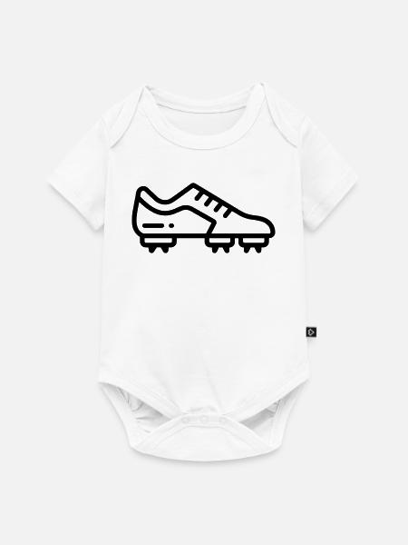 Fußballschuhe - Baby Premium Kurzarmbody - Weiß