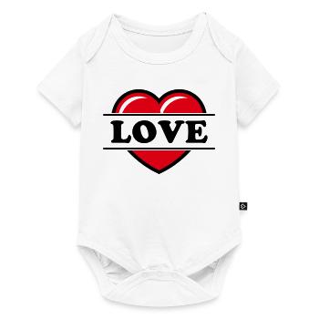 Cœur / Cœur / Amour (Noir 2C) - Body à manches courtes Premium Bébé - blanc - Devant