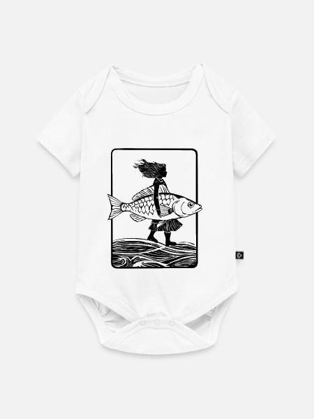 Fischfrau - Baby Premium Kurzarmbody - Weiß