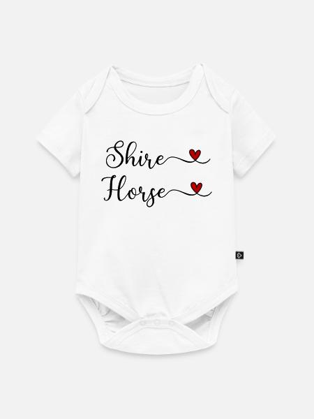 Shire-Pferd mit Herz - Baby Premium Kurzarmbody - Weiß