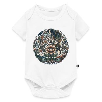 Sentier des Fleurs de la Forêt Lunaire - Body à manches courtes Premium Bébé - blanc - Devant
