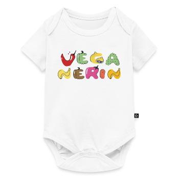 Vegan Colorful Vegetable Letters - Baby Premium short-sleeve bodysuit - white - Front