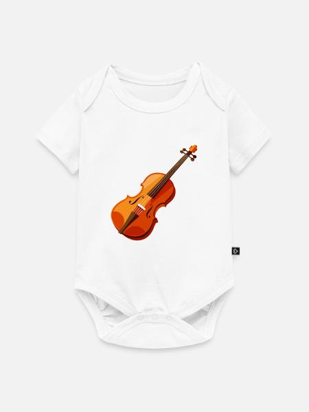 Geige - Baby Premium Kurzarmbody - Weiß