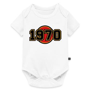 Logo rétro de l’année de naissance de 1970 - Body à manches courtes Premium Bébé - blanc - Devant