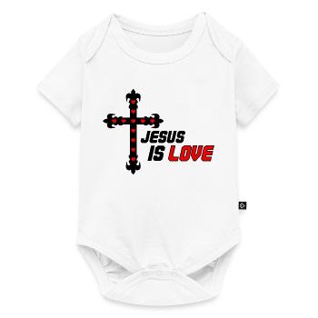 Jésus, c’est l’Amour - Body à manches courtes Premium Bébé - blanc - Devant