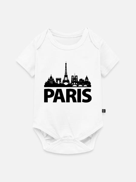 PARIS Skyline - Baby Premium Kurzarmbody - Weiß