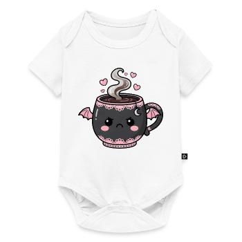 Tasse effrayante Kawaii avec des ailes - Body à manches courtes Premium Bébé - blanc - Devant