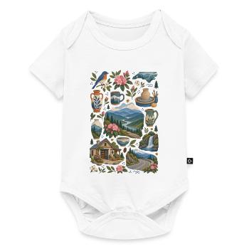 Asheville, Caroline du Nord Amour | Blue Ridge - Body à manches courtes Premium Bébé - blanc - Devant