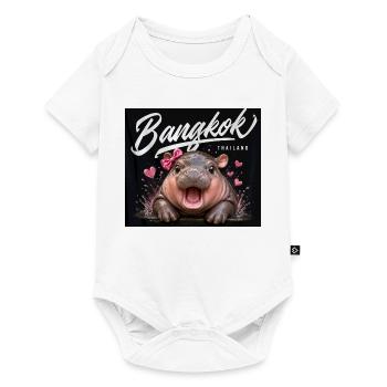 Bangkok Hippo with Bow - Baby Premium short-sleeve bodysuit - white - Front
