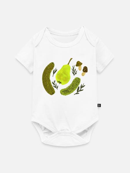 Gartenfrüchte Stillleben Collage - Baby Premium Kurzarmbody - Weiß