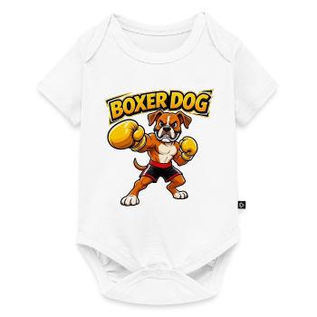 Design drôle de chien boxeur boxeur (design original) - Body à manches courtes Premium Bébé - blanc - Devant