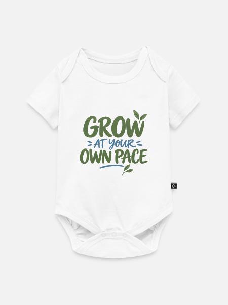 Grow at Your Own Pace - Baby Premium Kurzarmbody - Weiß