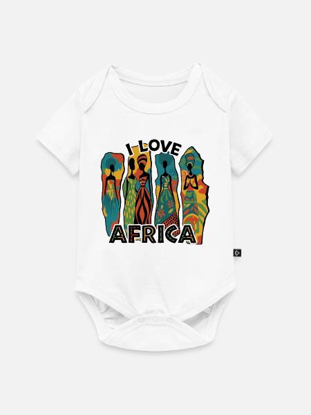 ICH LIEBE AFRIKA - Baby Premium Kurzarmbody - Weiß