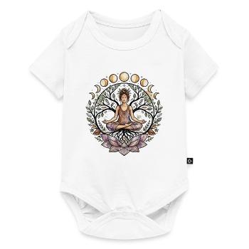Yoga Woman Tree of Life Lotus Moon Phases - Atma Boho - Baby Premium short-sleeve bodysuit - white - Front