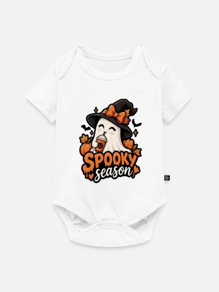 Kürbisgeist Spooky Saison Design - Baby Premium Kurzarmbody - Weiß