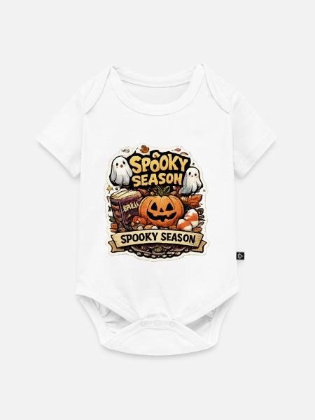 Spukige Saison Kürbis & Geister - Baby Premium Kurzarmbody - Weiß