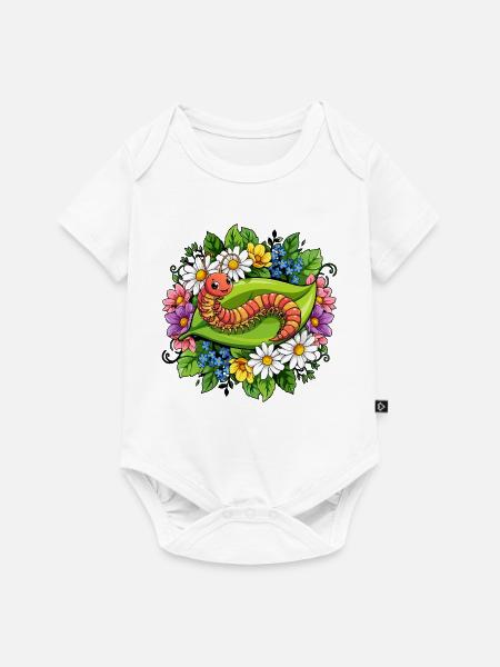 Hundertfüßer Cartoon - Baby Premium Kurzarmbody - Weiß