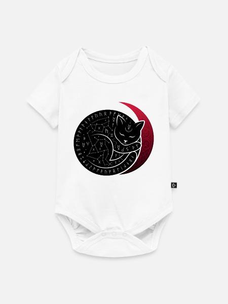 Mondkatze Konstellation - Baby Premium Kurzarmbody - Weiß