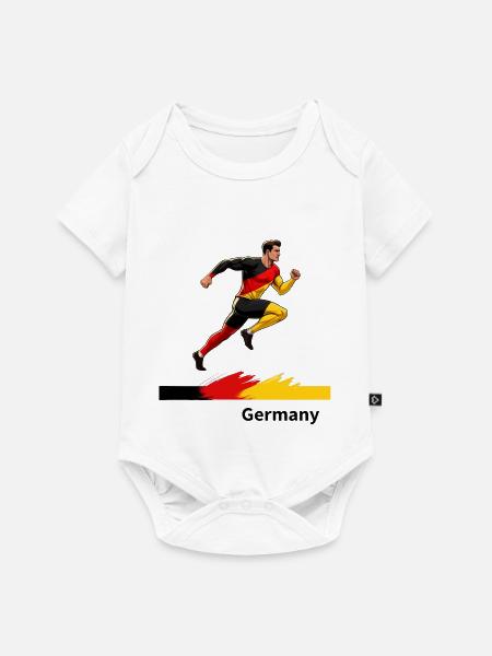Deutschland Flaggenheld Sprint - Baby Premium Kurzarmbody - Weiß