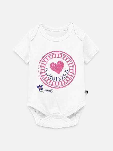 Schulkind Herz - Baby Premium Kurzarmbody - Weiß