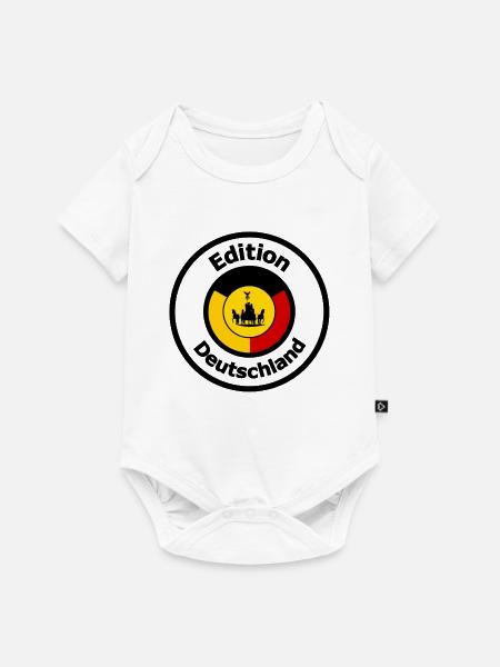 Quadriga Kreis Silhouette Deutschland - Baby Premium Kurzarmbody - Weiß