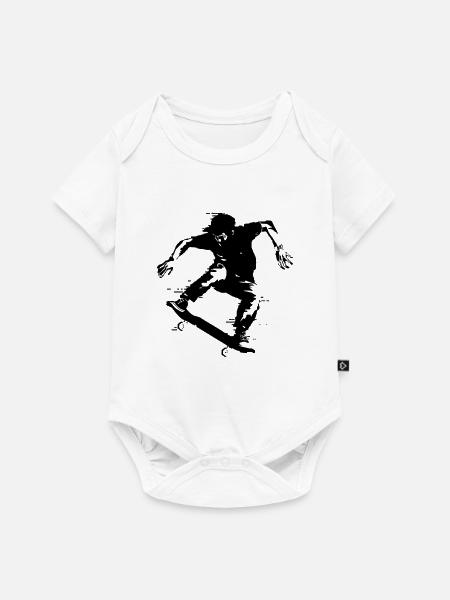Skateboarder - Baby Premium Kurzarmbody - Weiß