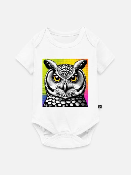 Eule - Baby Premium Kurzarmbody - Weiß