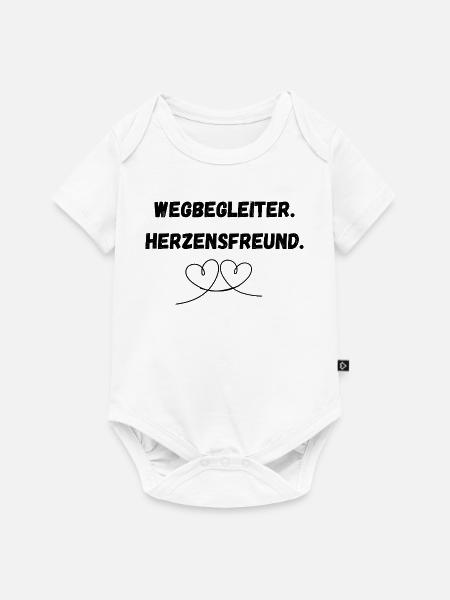 Wegbegleiter Herzensfreund Hund Spruch - Baby Premium Kurzarmbody - Weiß