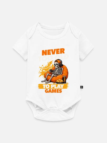 Skeleton Gamer Gaming Halloween - Baby Premium Kurzarmbody - Weiß