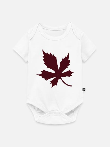 Rotes Ahornblatt Silhouette - Baby Premium Kurzarmbody - Weiß
