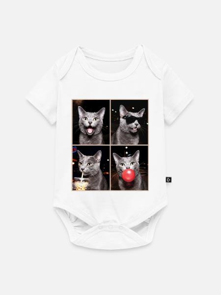 Katzen Korat Katze - Baby Premium Kurzarmbody - Weiß
