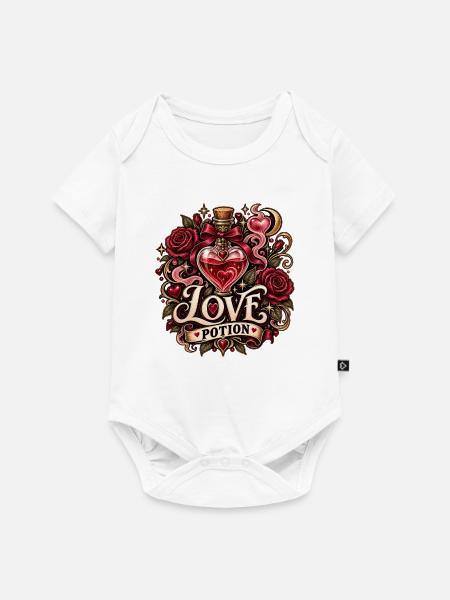 Love Potion – Romantischer Zaubertrank - Baby Premium Kurzarmbody - Weiß