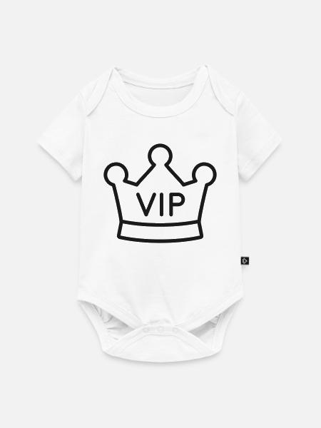 VIP-Kronenabzeichen - Baby Premium Kurzarmbody - Weiß
