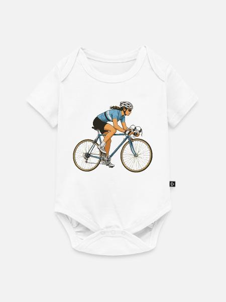 Rennrad-Rider im Flow - Baby Premium Kurzarmbody - Weiß